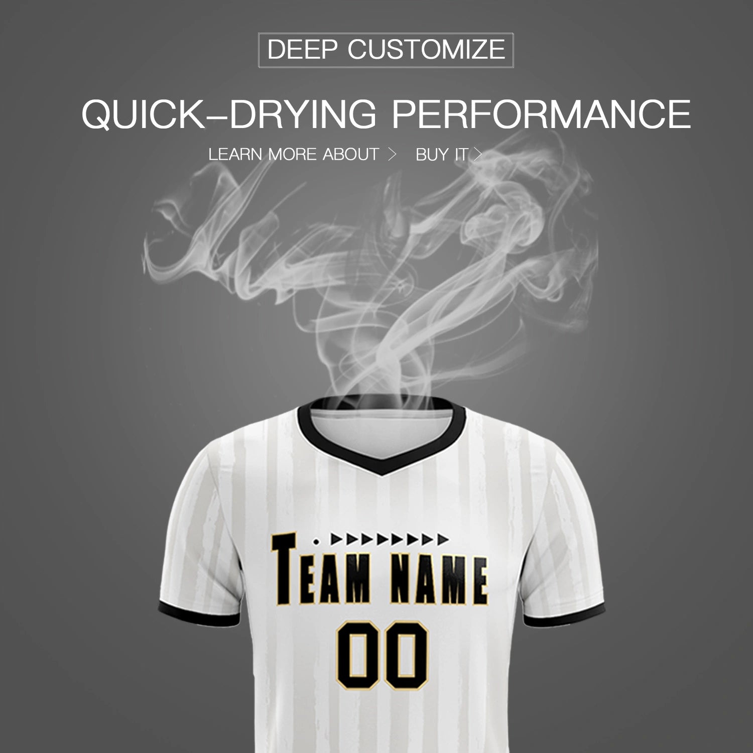 Custom White Black Breathable Soccer Sets Jersey