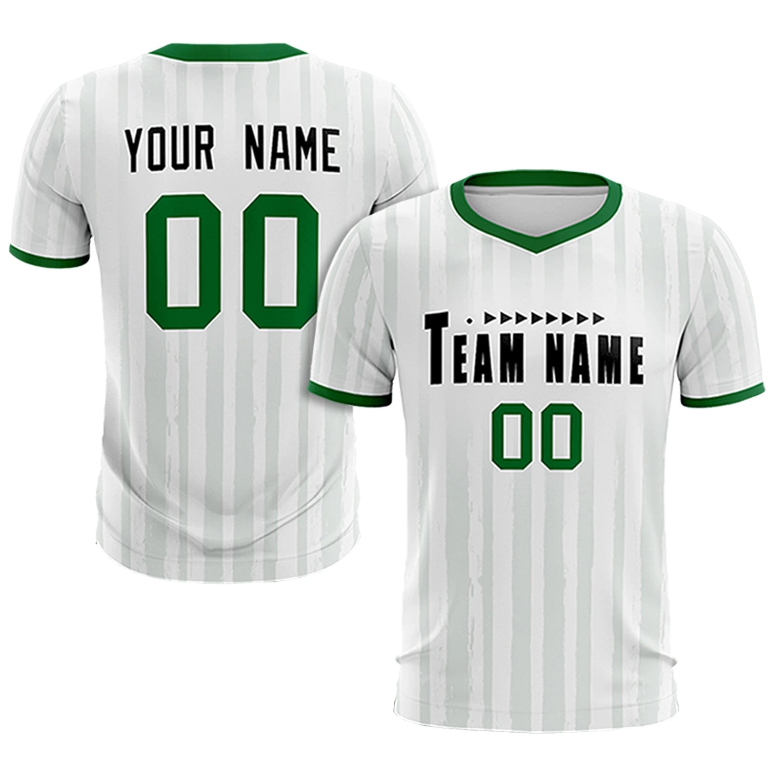 Custom White Kelly Green Breathable Soccer Sets Jersey