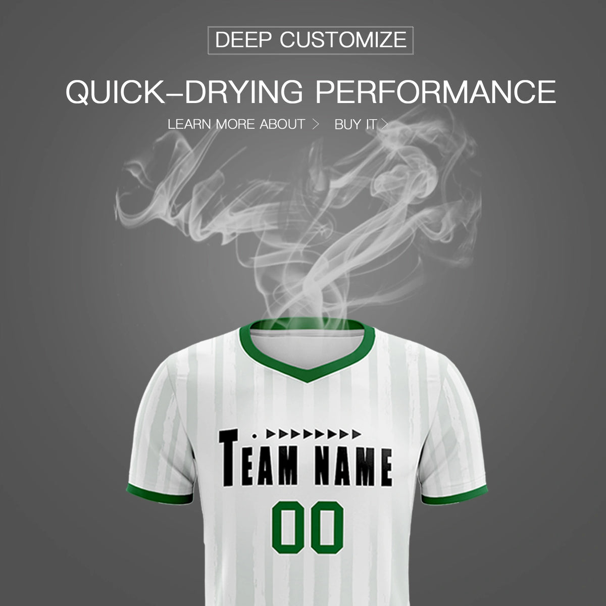 Custom White Kelly Green Breathable Soccer Sets Jersey