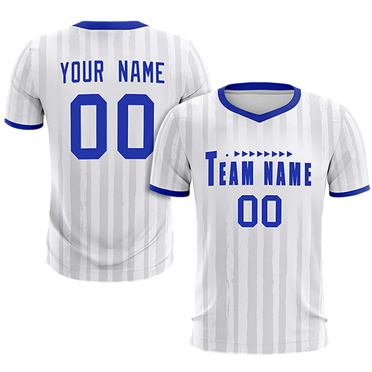 Custom White Royal Blue Breathable Soccer Sets Jersey