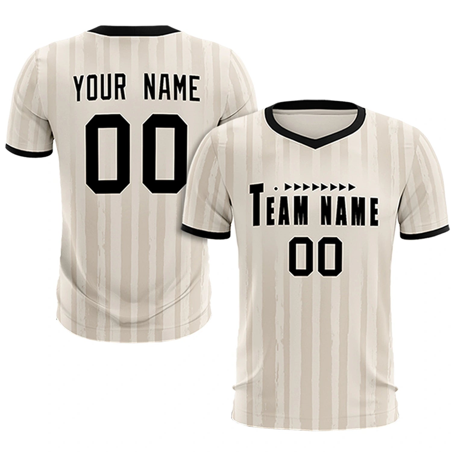 Custom Khaki Black Breathable Soccer Sets Jersey