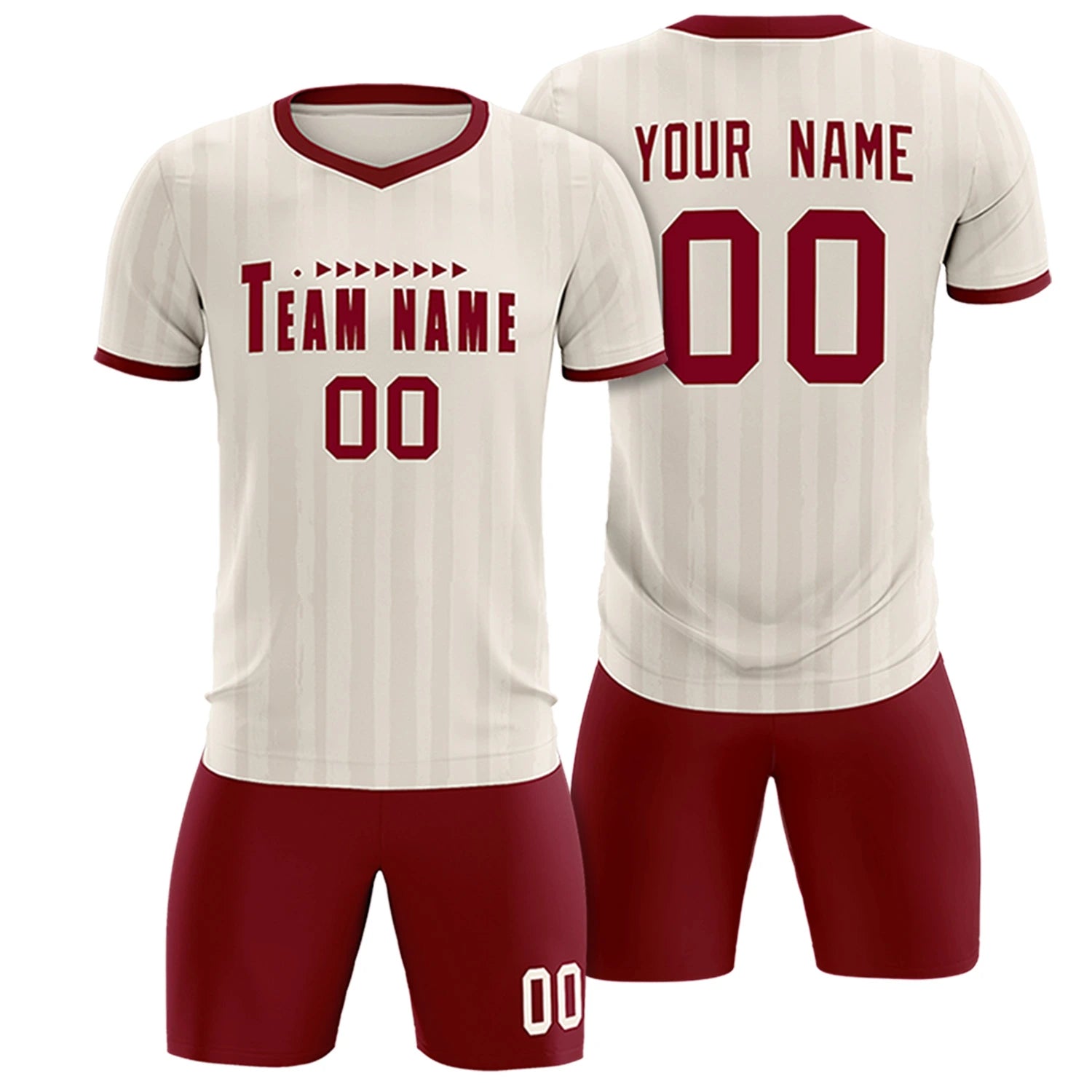 Custom Khaki Crimson Breathable Soccer Sets Jersey