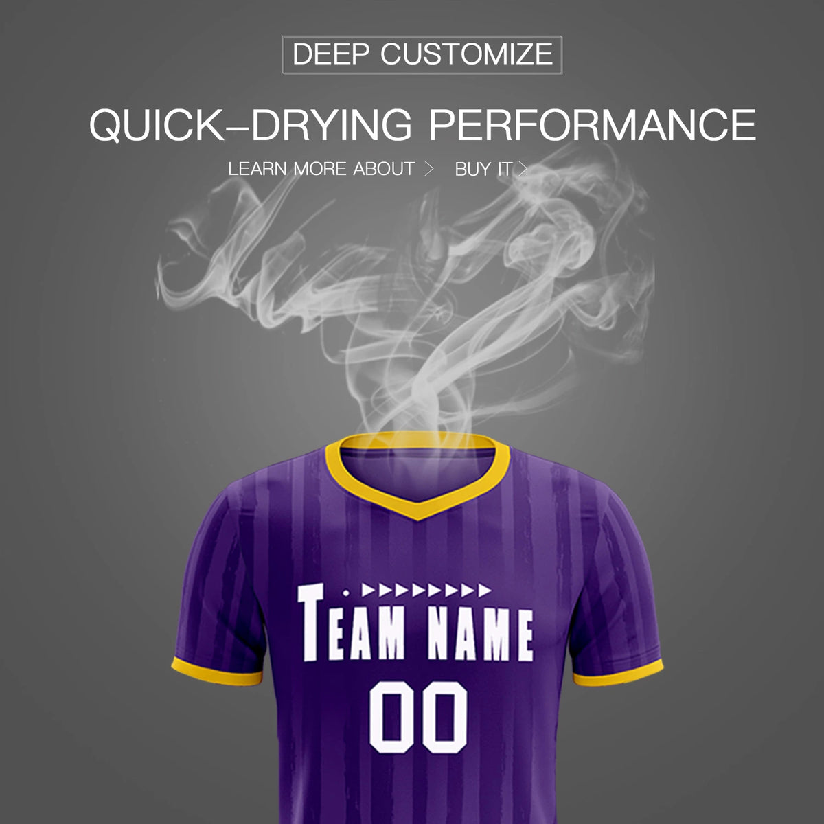 Custom Purple Gold 01 Breathable Soccer Sets Jersey