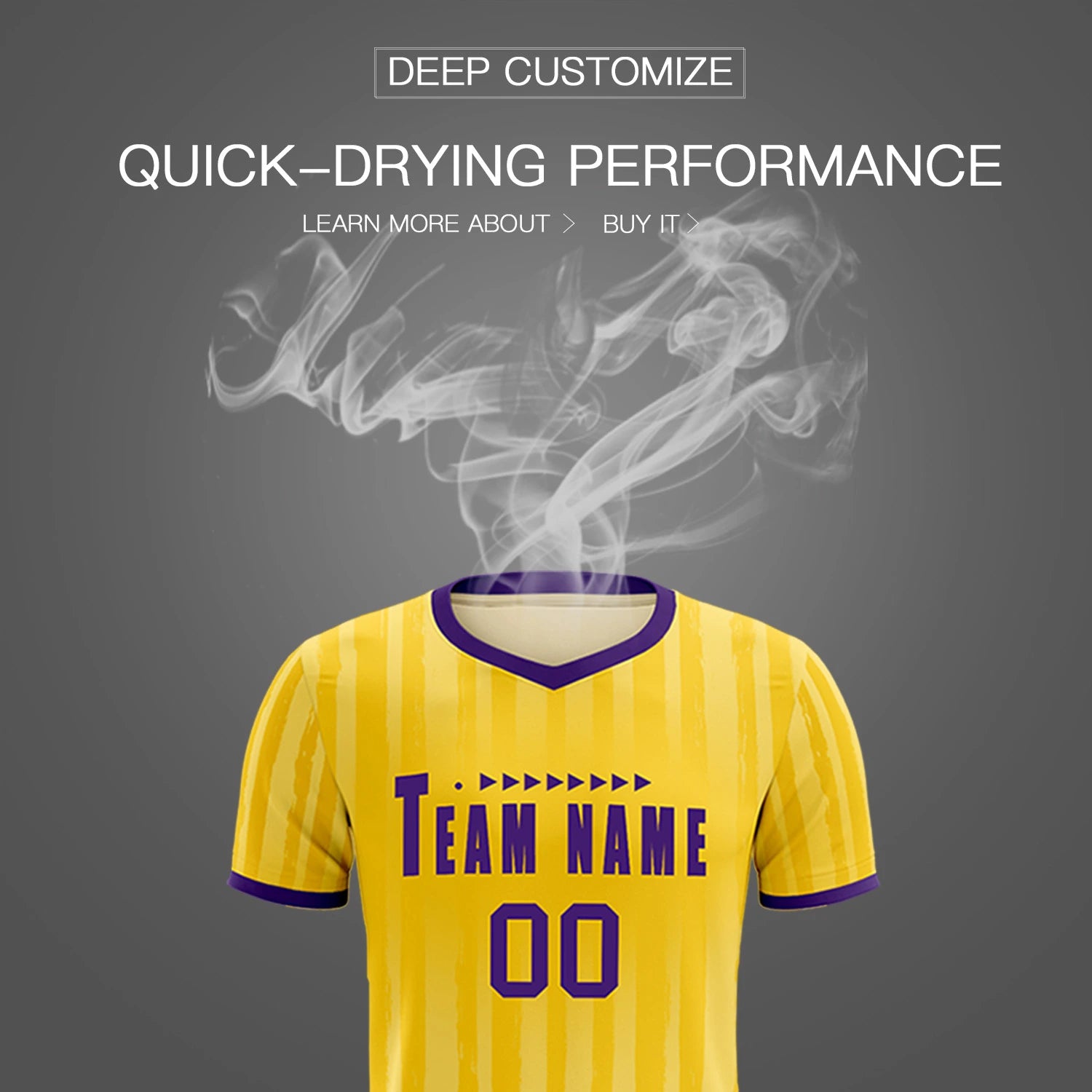 Custom Gold 01 Purple Breathable Soccer Sets Jersey