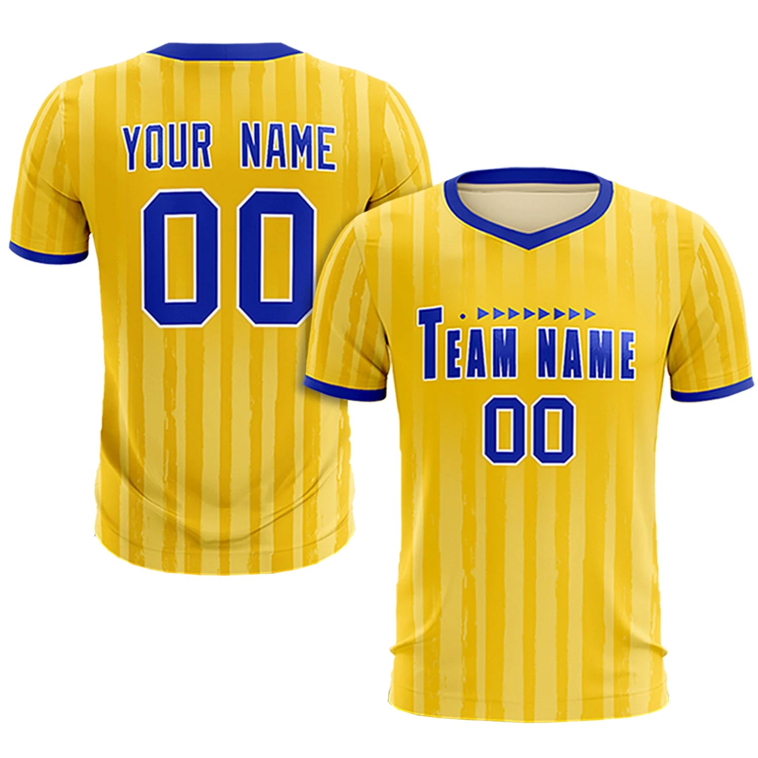 Custom Gold 01 Royal Blue Breathable Soccer Sets Jersey