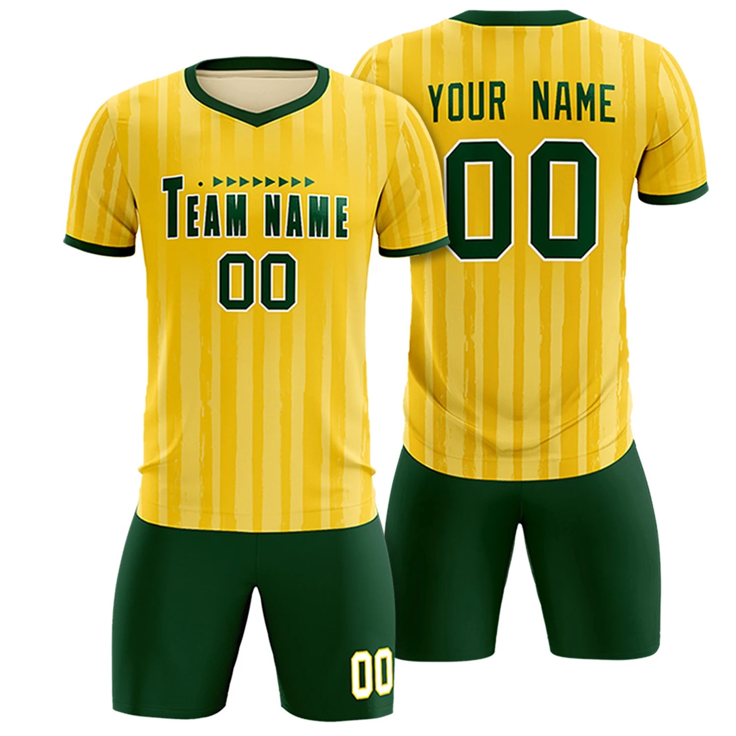 Custom Gold 01 Green Breathable Soccer Sets Jersey