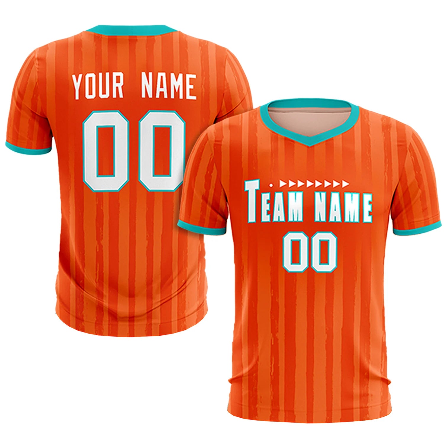 Custom Orange Bright Green Breathable Soccer Sets Jersey
