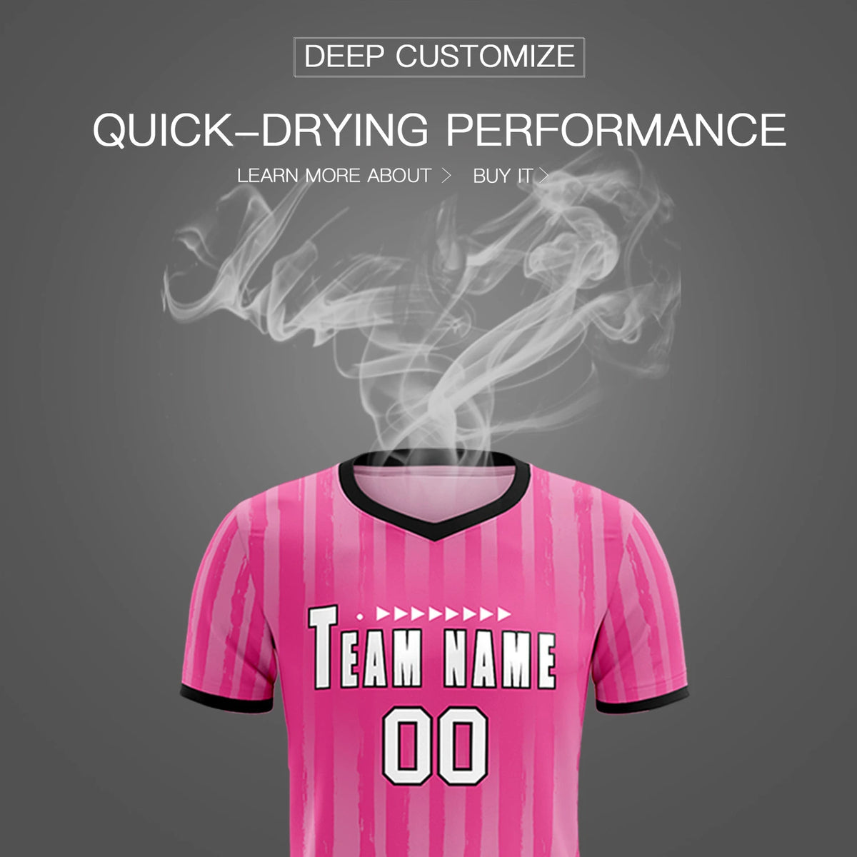 Custom Pink Black Breathable Soccer Sets Jersey