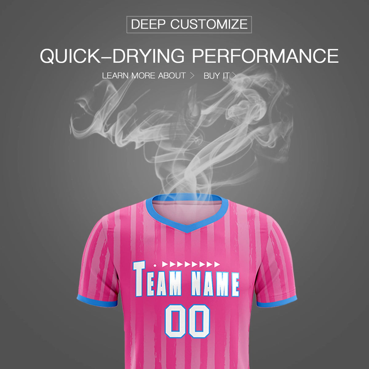 Custom Pink Powder Blue Breathable Soccer Sets Jersey