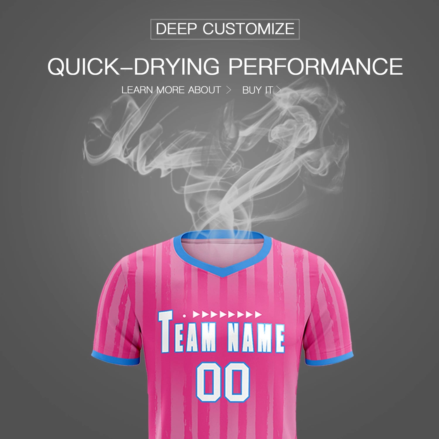Custom Pink Powder Blue Breathable Soccer Sets Jersey