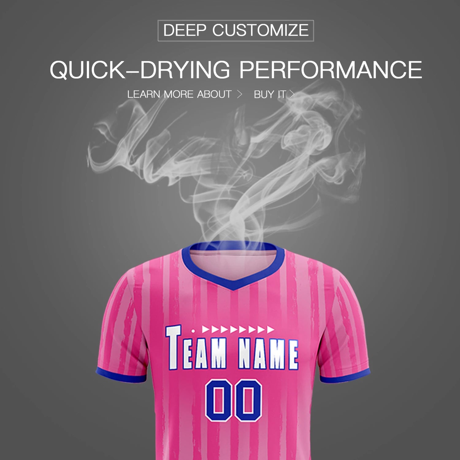 Custom Pink Royal Blue Breathable Soccer Sets Jersey