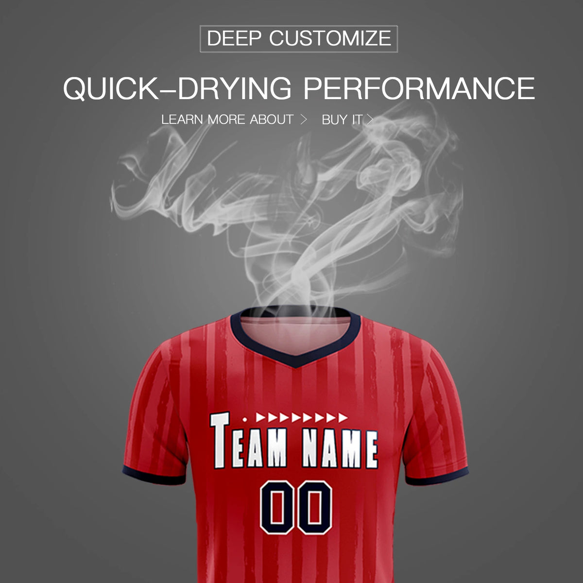 Custom Red Navy Breathable Soccer Sets Jersey