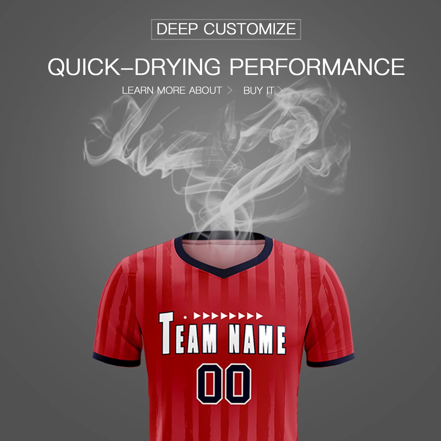 Custom Red Navy Breathable Soccer Sets Jersey