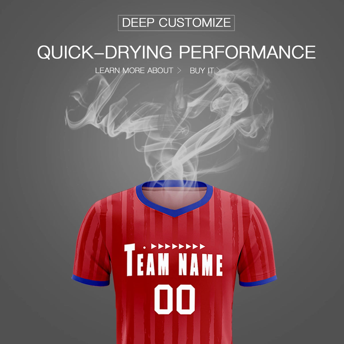 Custom Red Royal Blue Breathable Soccer Sets Jersey
