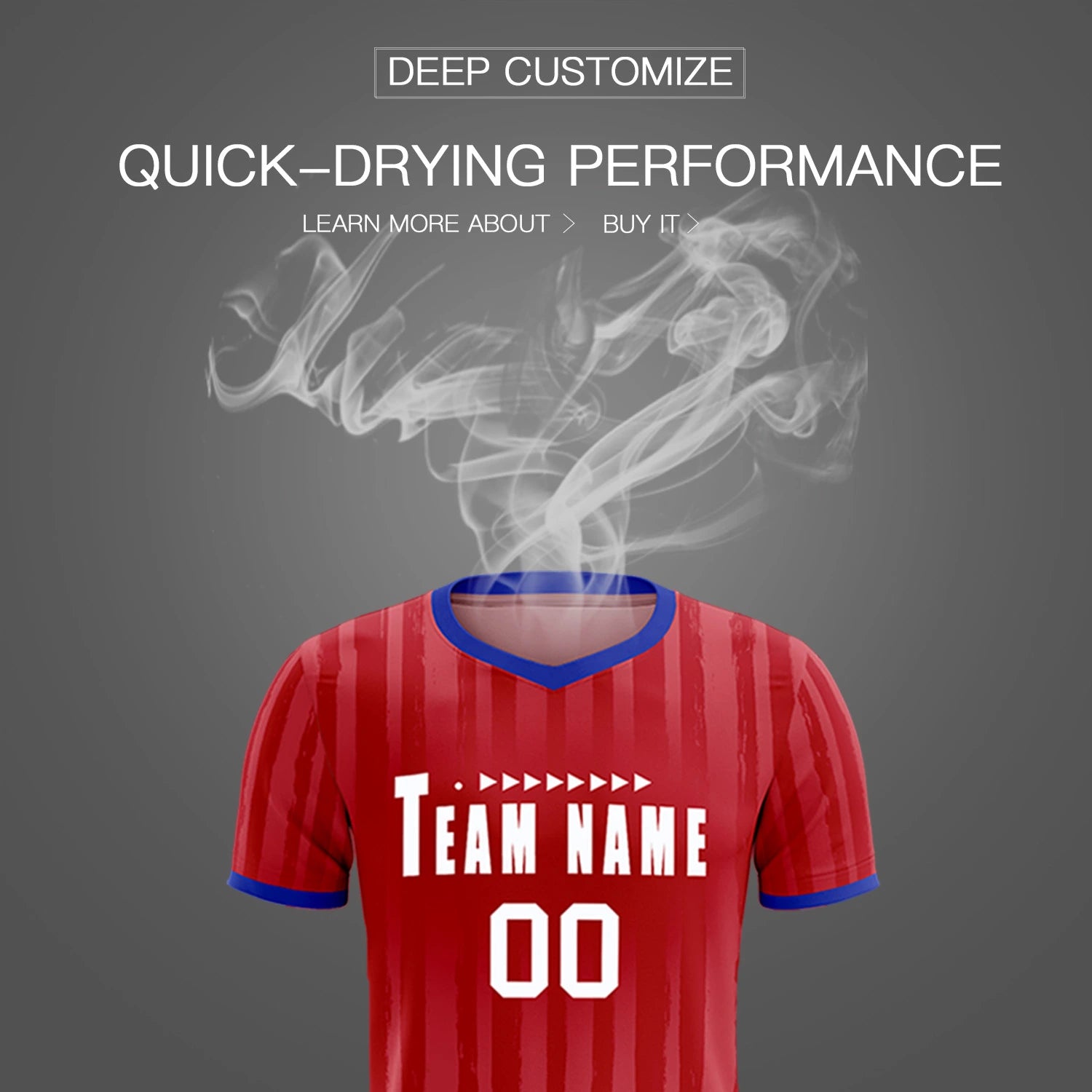 Custom Red Royal Blue Breathable Soccer Sets Jersey