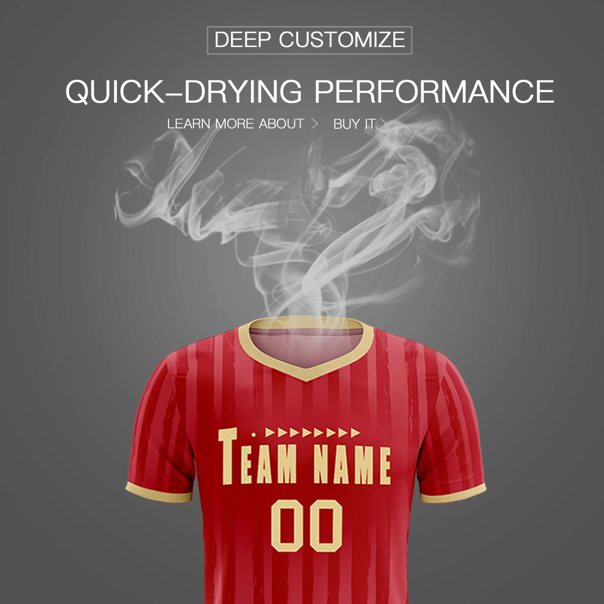 Custom Red Khaki Breathable Soccer Sets Jersey