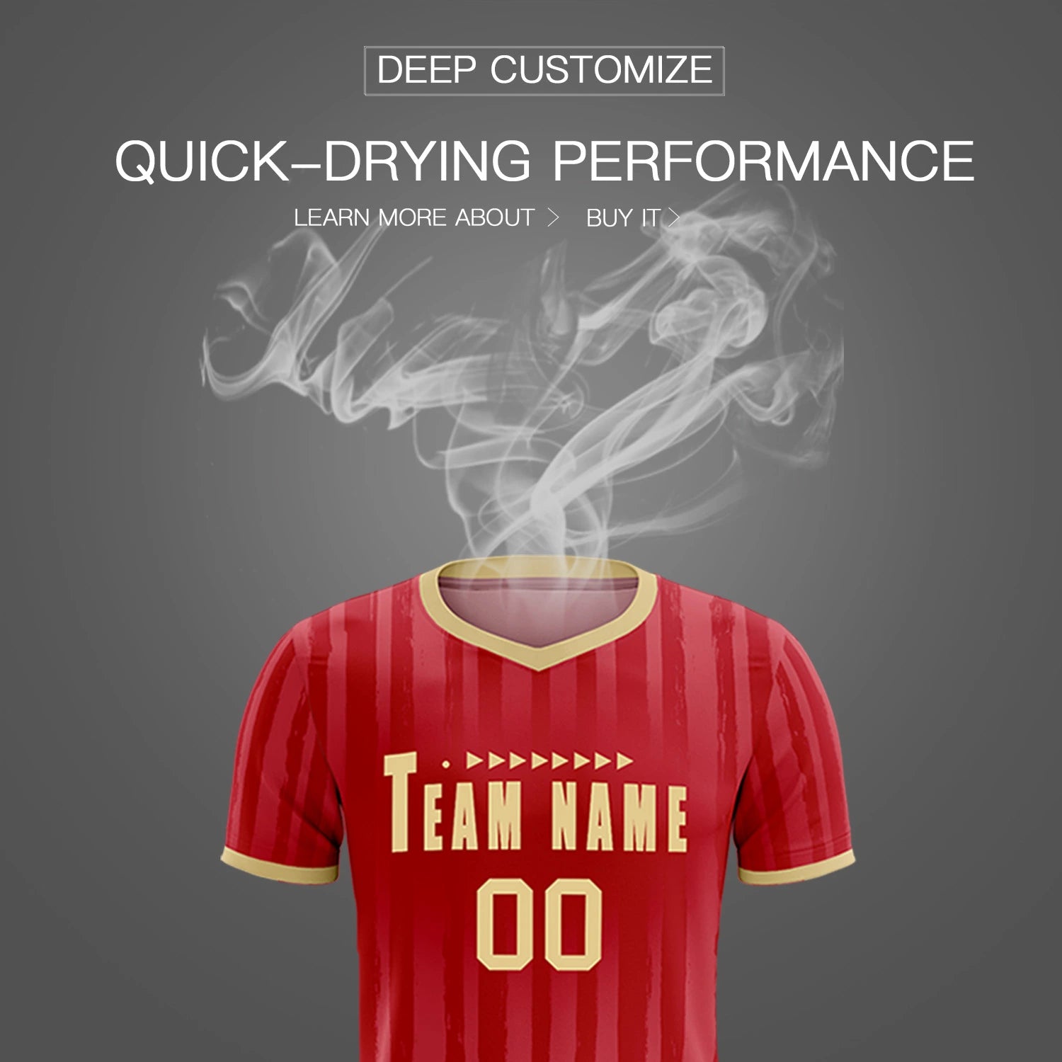 Custom Red Khaki Breathable Soccer Sets Jersey