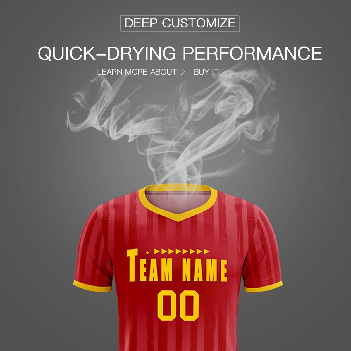 Custom Red Gold 01 Breathable Soccer Sets Jersey