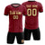 Custom Crimson Black Breathable Soccer Sets Jersey