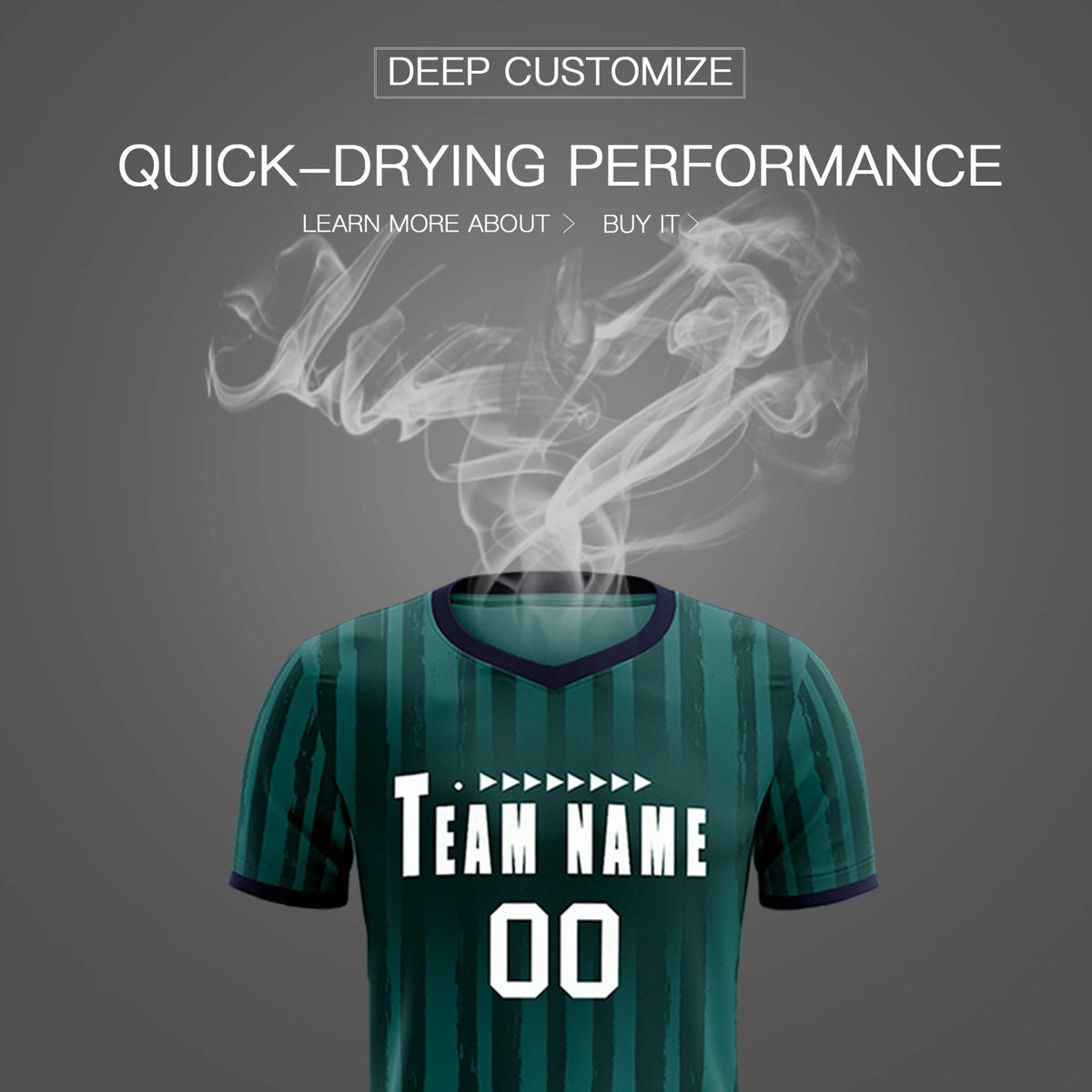 Custom Midnight Green Navy Breathable Soccer Sets Jersey