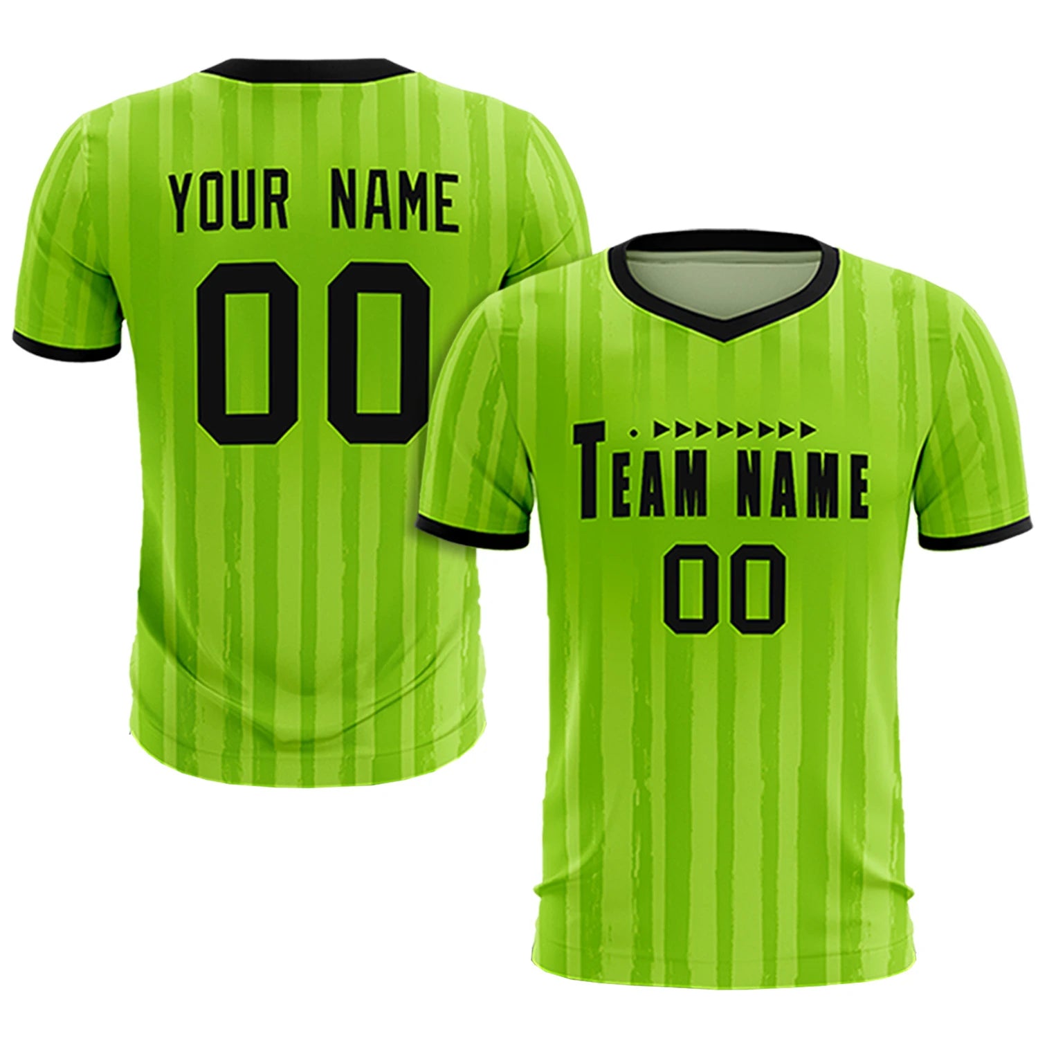 Custom Neon Green Black Breathable Soccer Sets Jersey