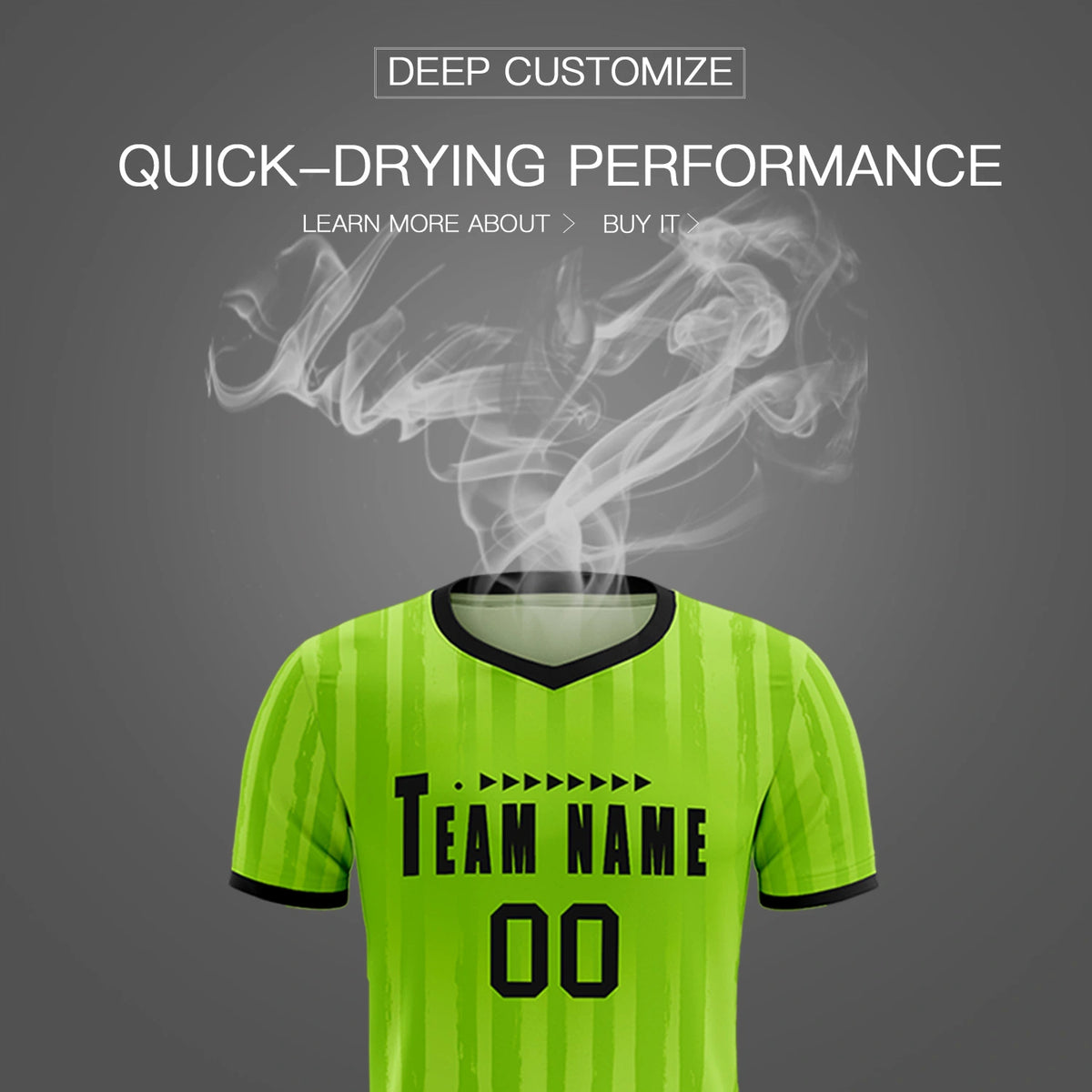 Custom Neon Green Black Breathable Soccer Sets Jersey