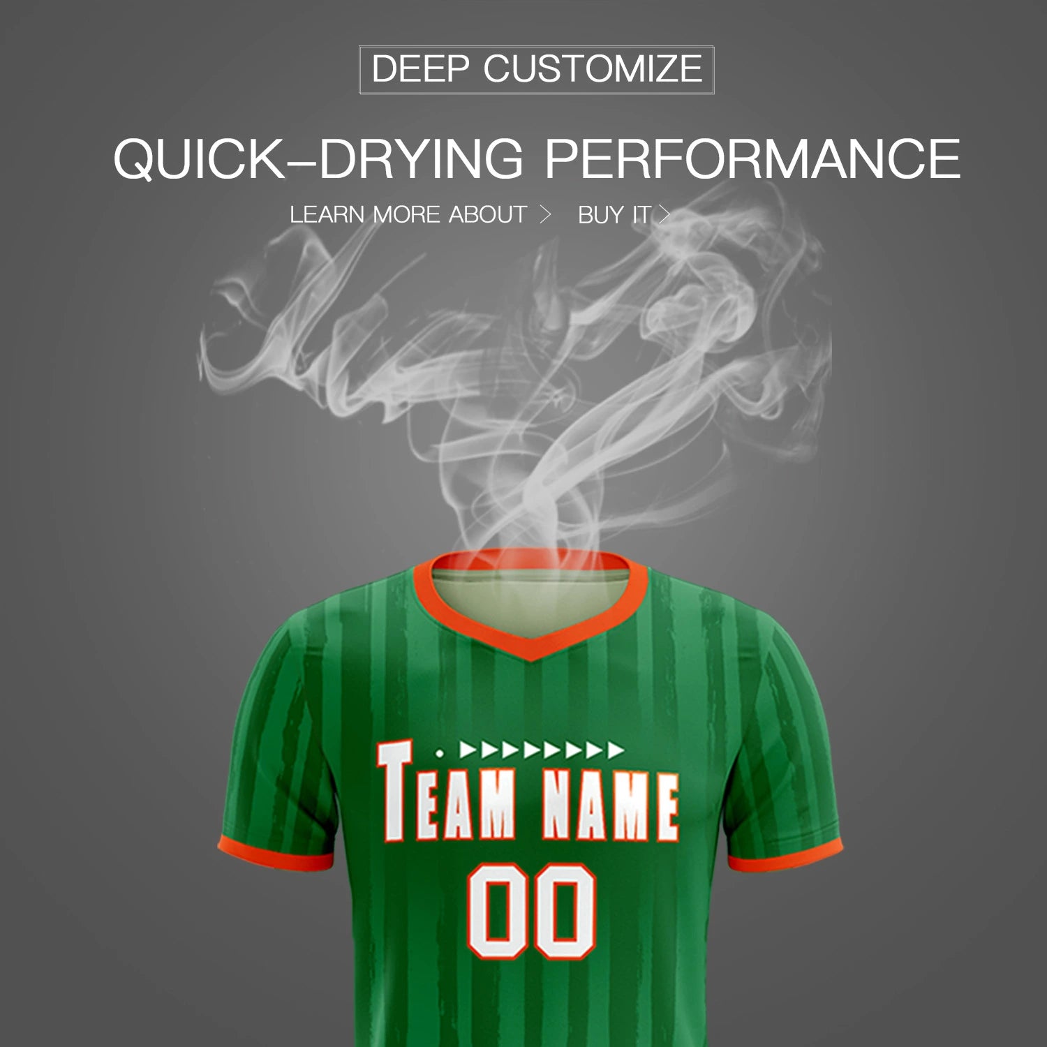 Custom Kelly Green Orange Breathable Soccer Sets Jersey