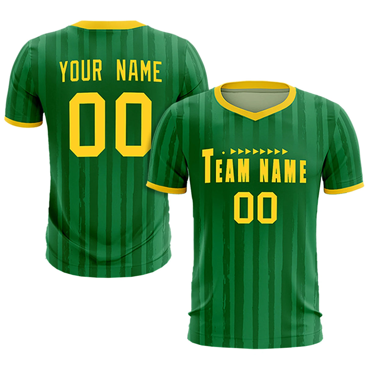 Custom Kelly Green Gold 01 Breathable Soccer Sets Jersey