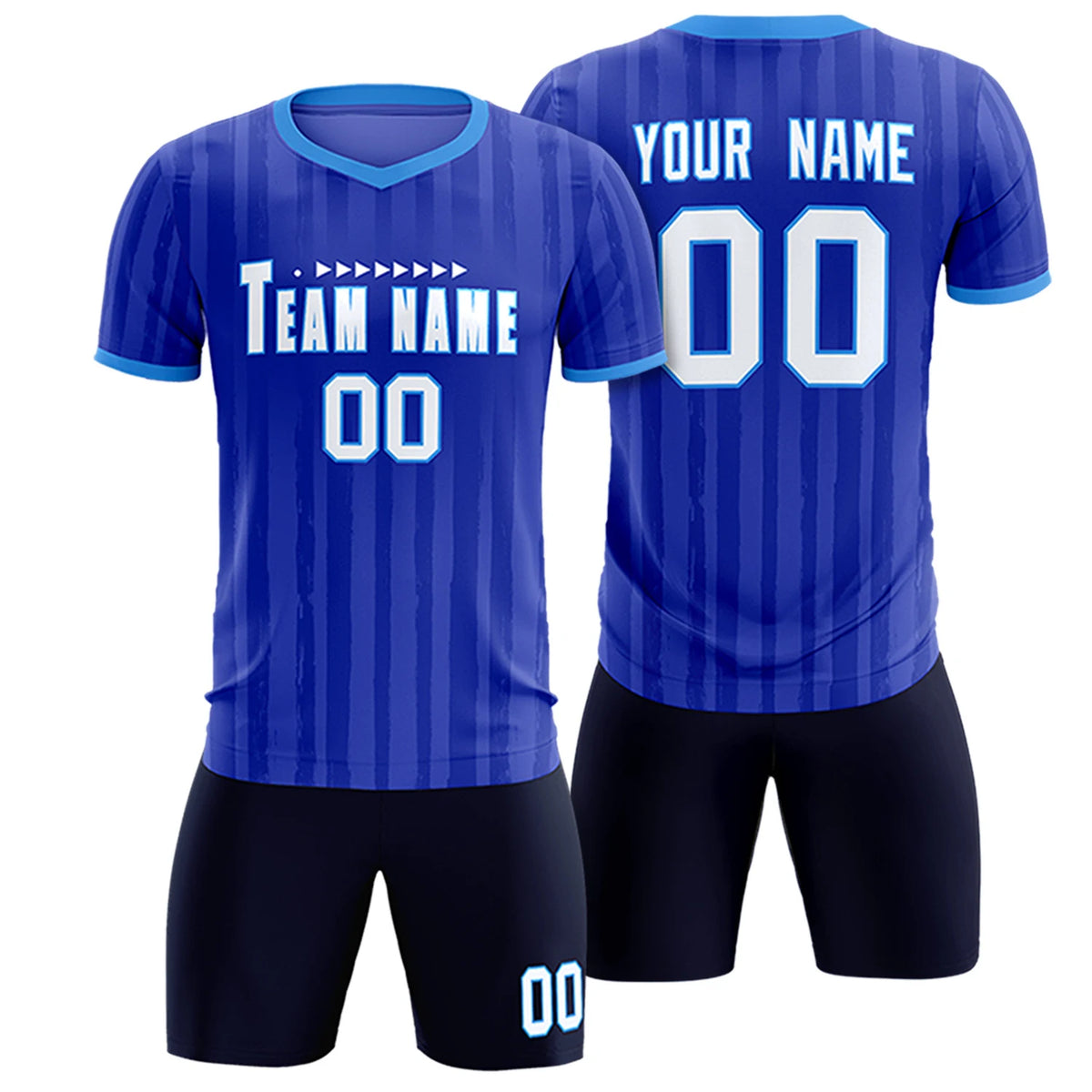 Custom Royal Blue Powder Blue Breathable Soccer Sets Jersey