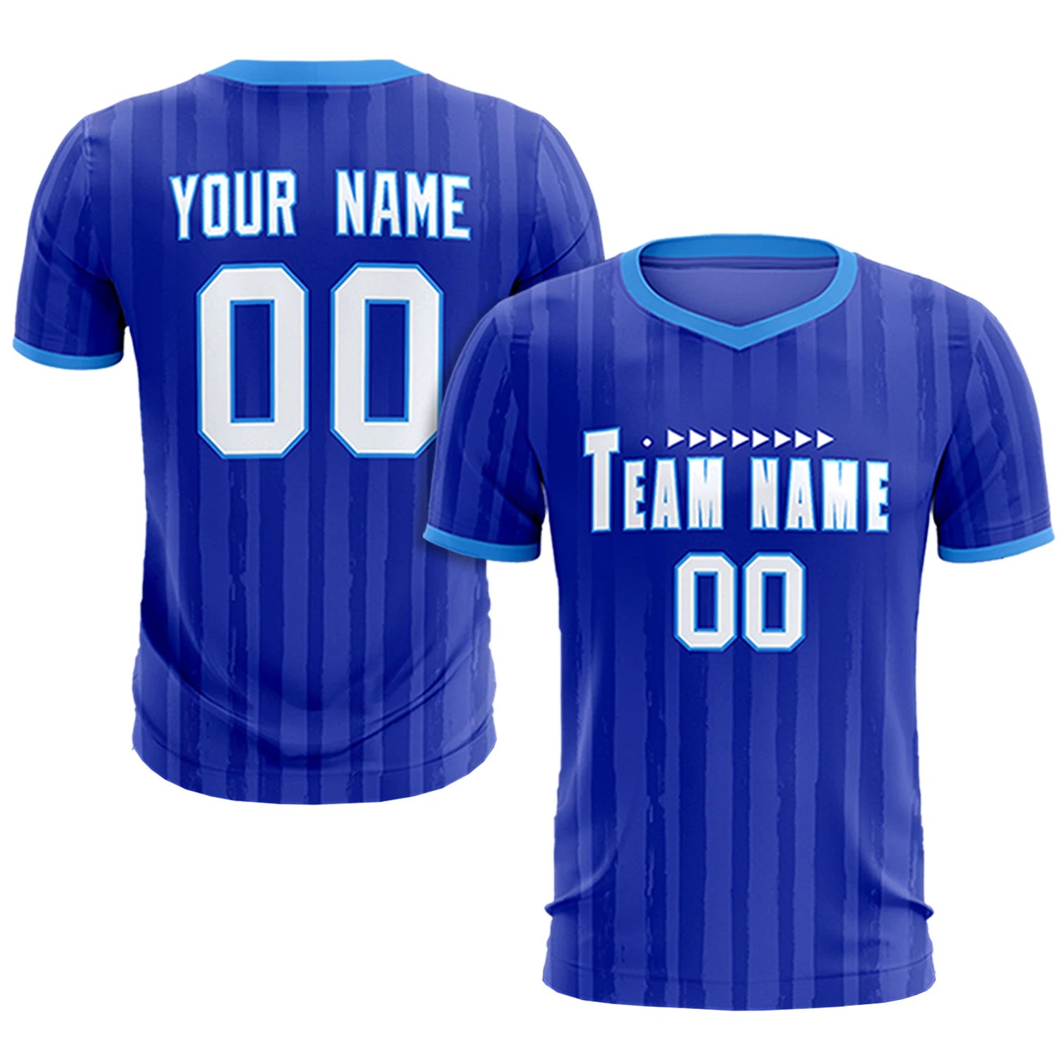 Custom Royal Blue Powder Blue Breathable Soccer Sets Jersey