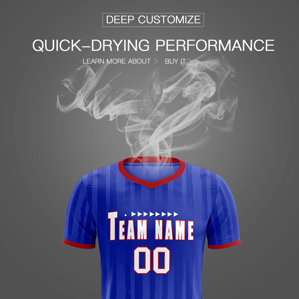 Custom Royal Blue Red Breathable Soccer Sets Jersey