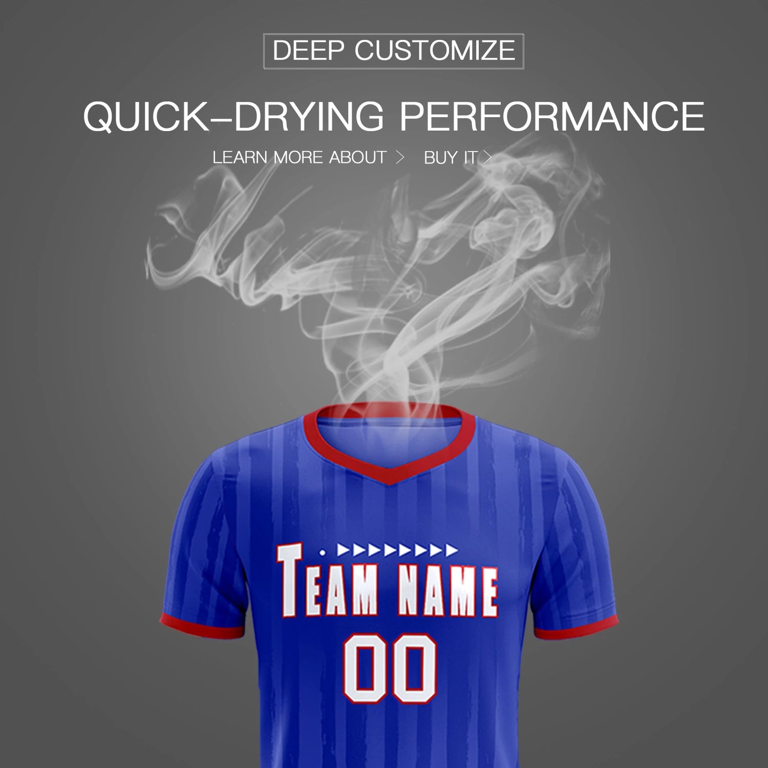 Custom Royal Blue Red Breathable Soccer Sets Jersey