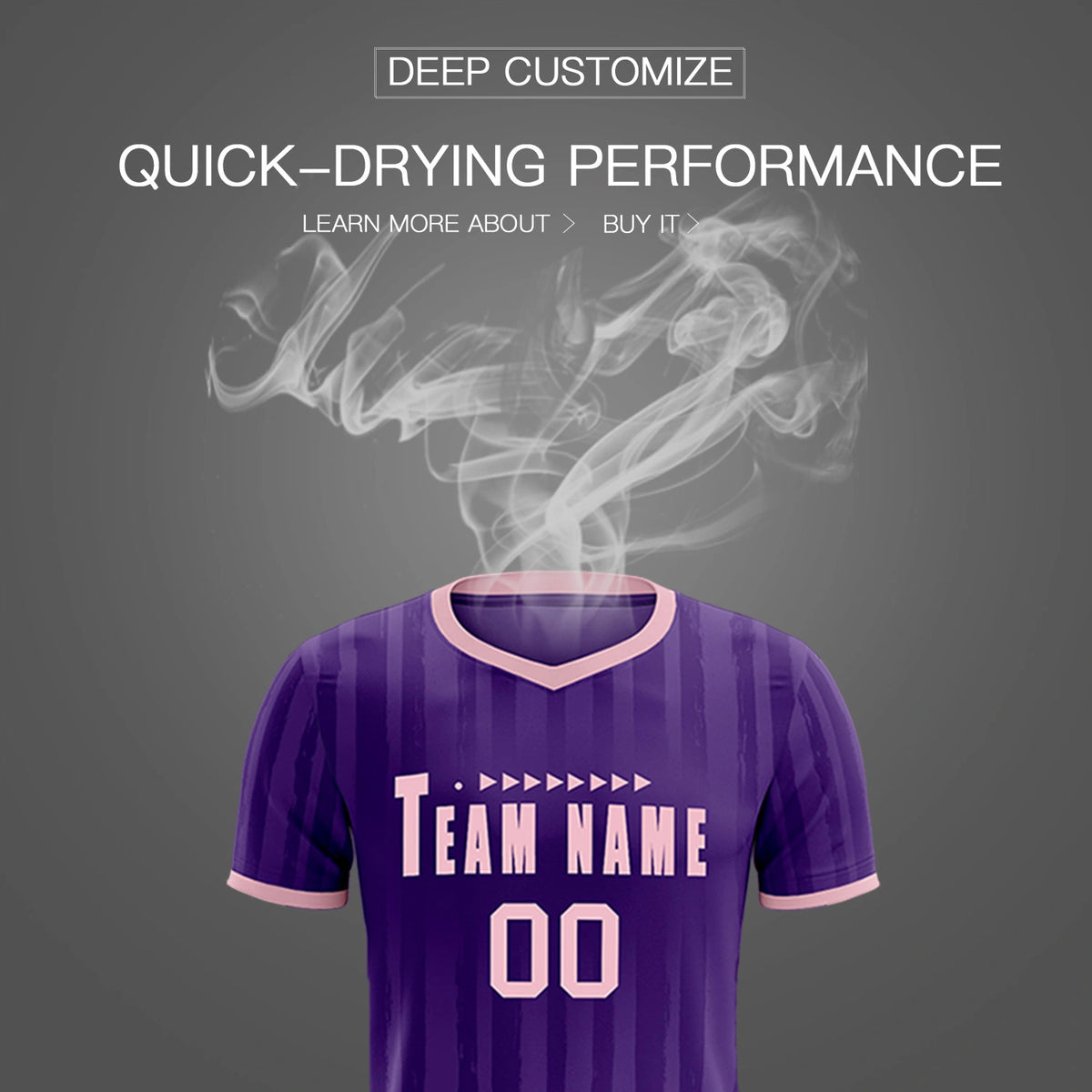 Custom Purple Light Pink Breathable Soccer Sets Jersey