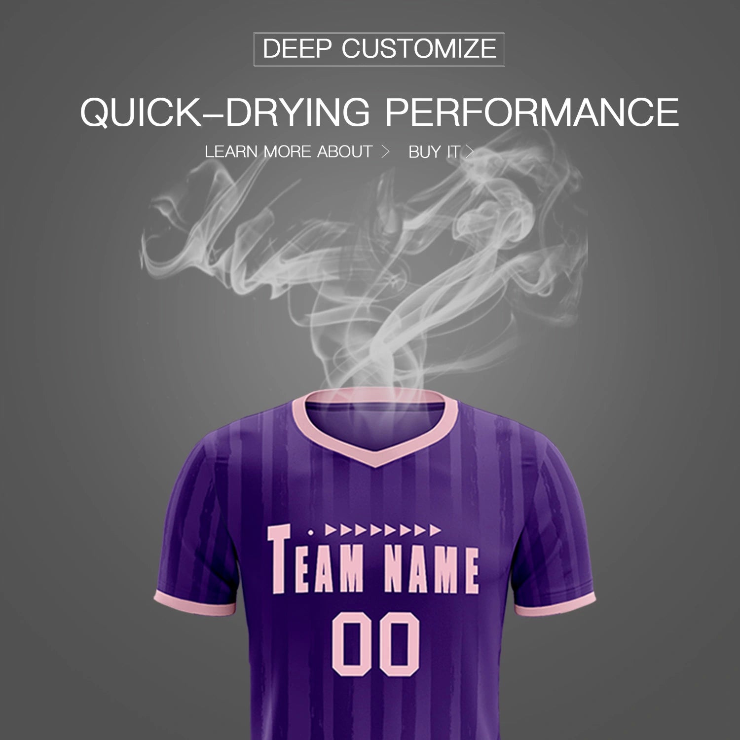 Custom Purple Light Pink Breathable Soccer Sets Jersey
