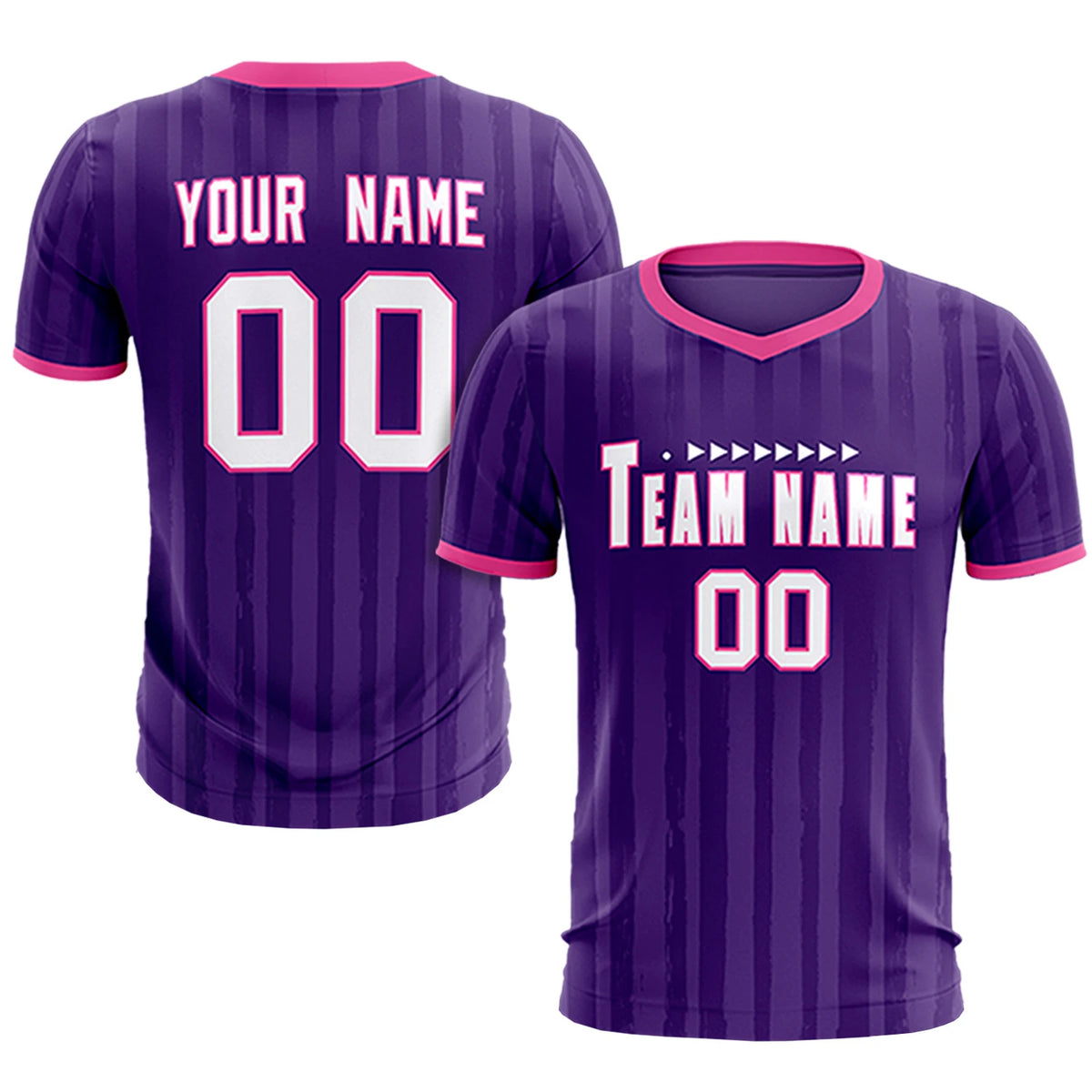 Custom Purple Pink Breathable Soccer Sets Jersey