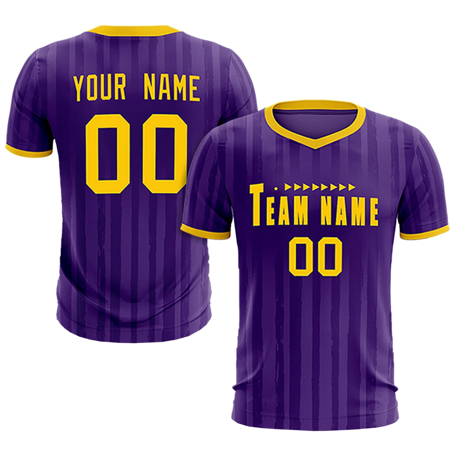 Custom Purple Gold 01 Breathable Soccer Sets Jersey