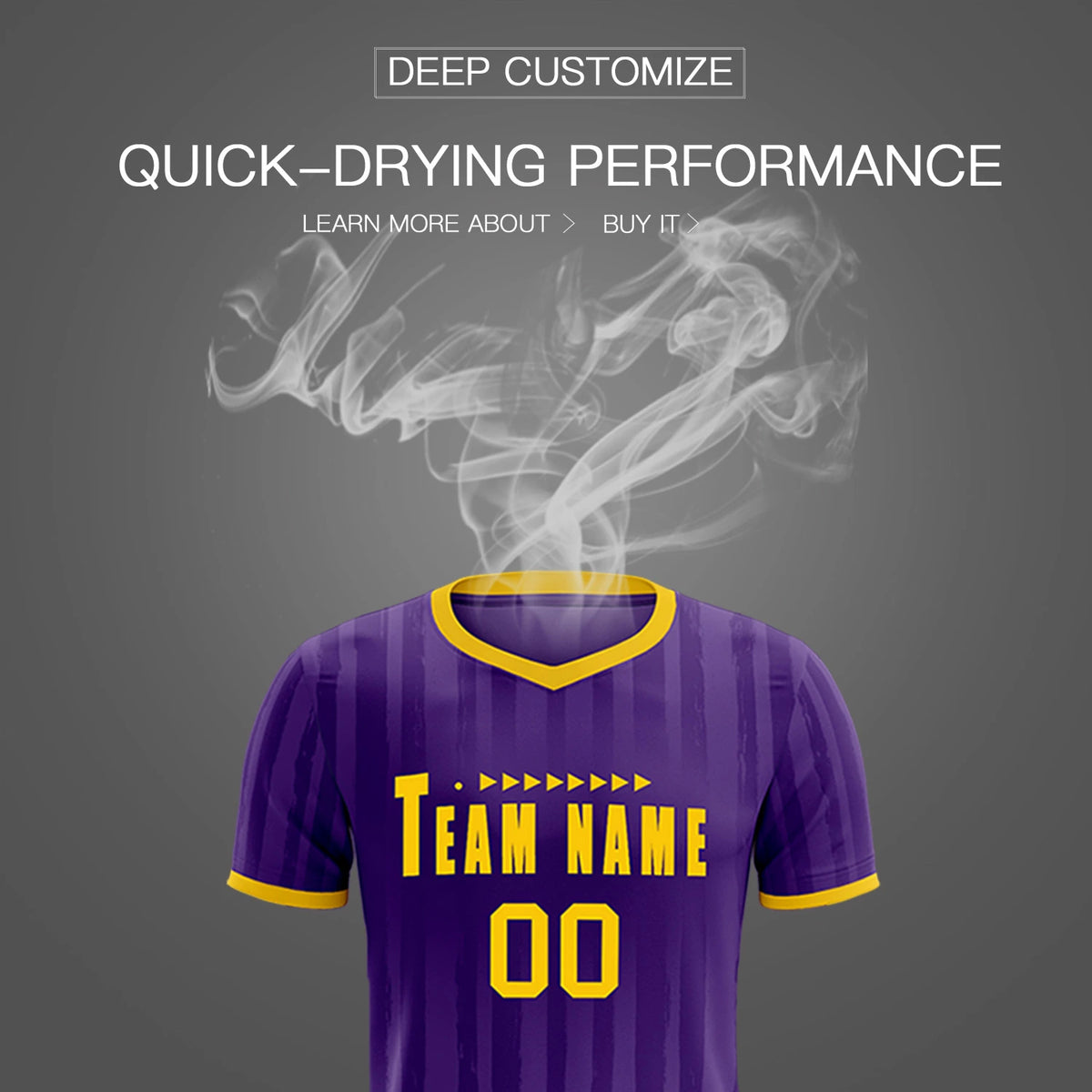 Custom Purple Gold 01 Breathable Soccer Sets Jersey
