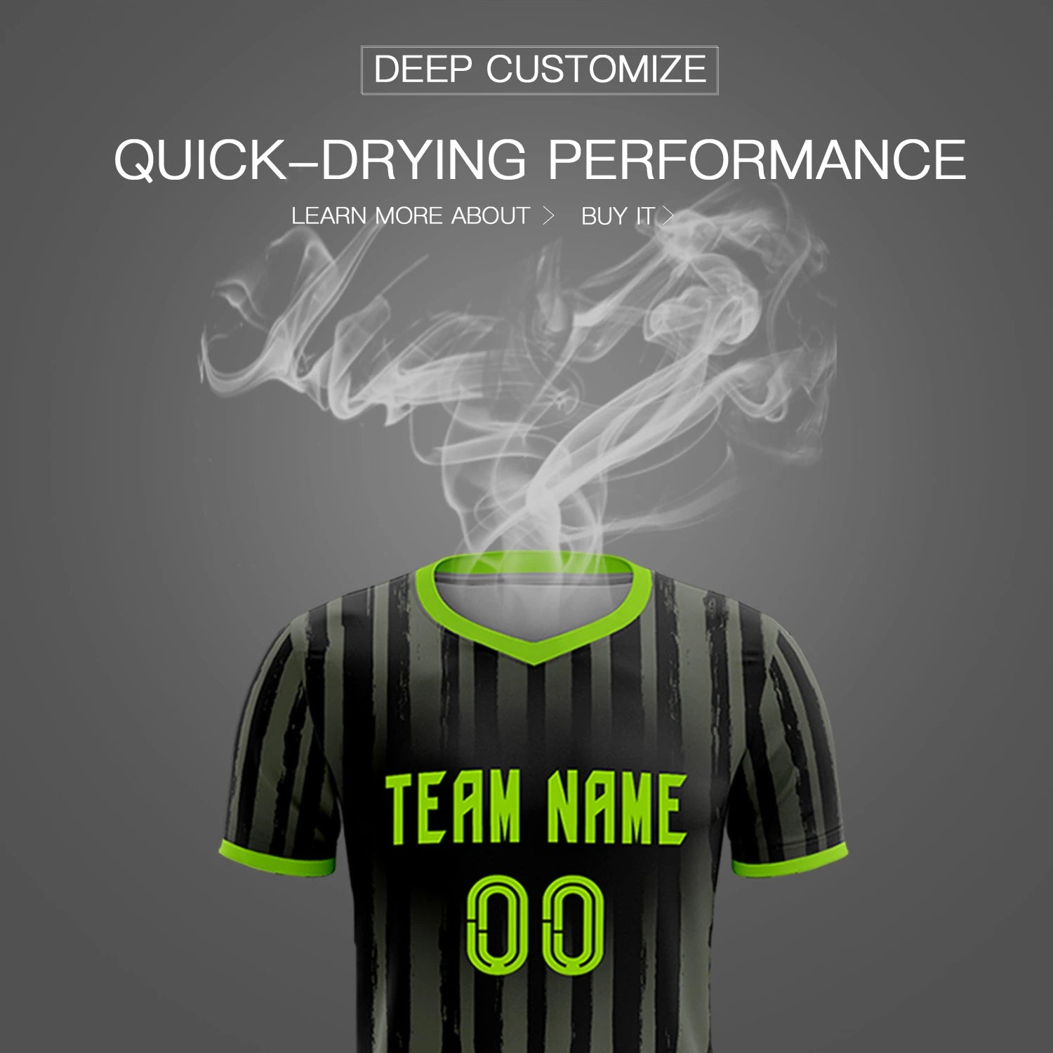 Custom Black Neon Green Breathable Soccer Sets Jersey