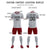 Custom Gray Crimson Breathable Soccer Sets Jersey