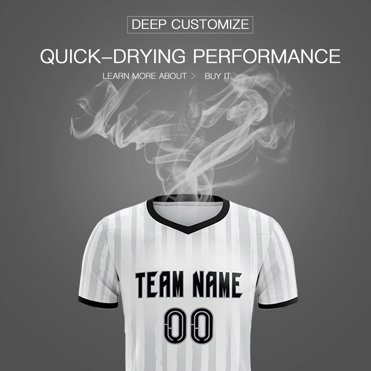 Custom White Black Breathable Soccer Sets Jersey