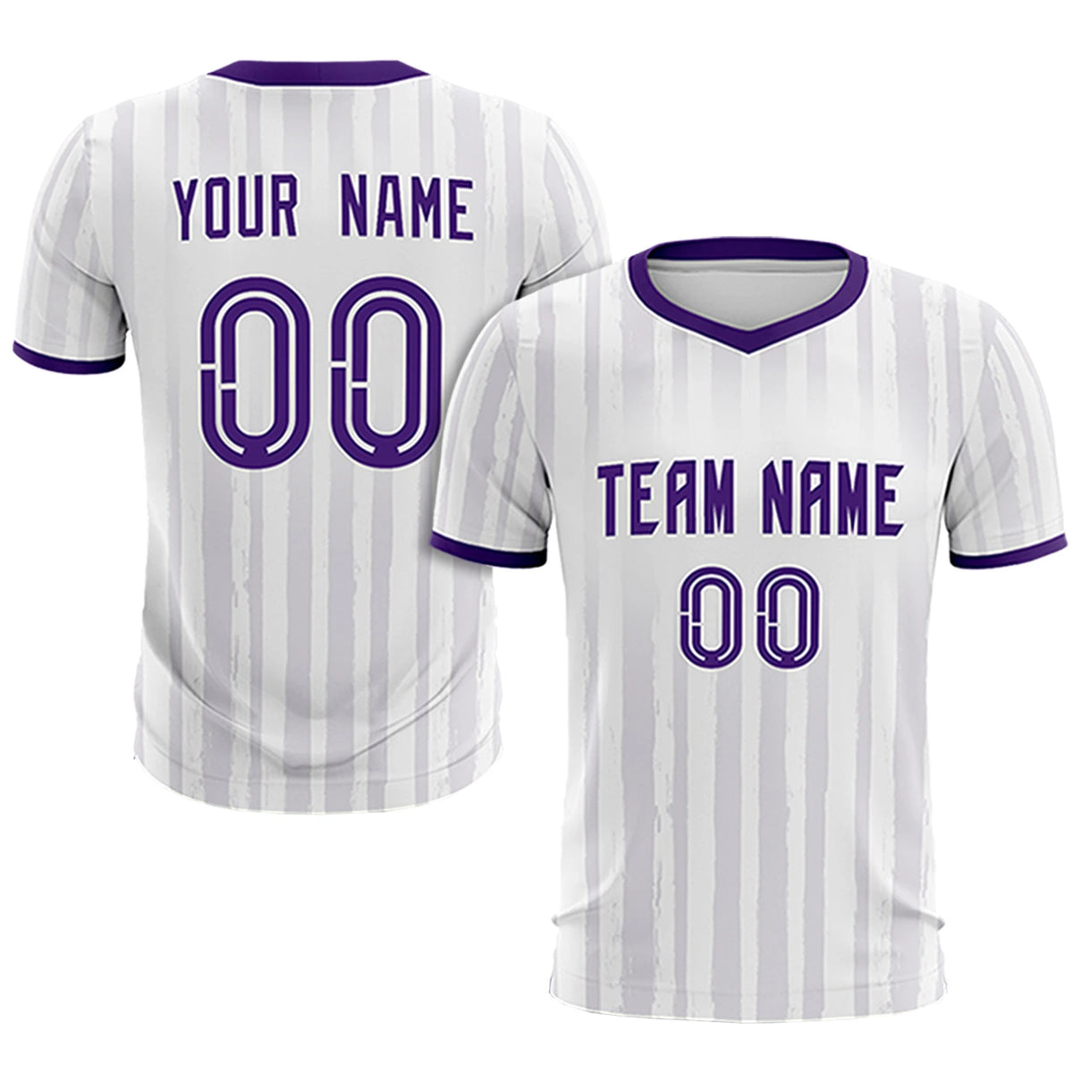 Custom White Purple Breathable Soccer Sets Jersey