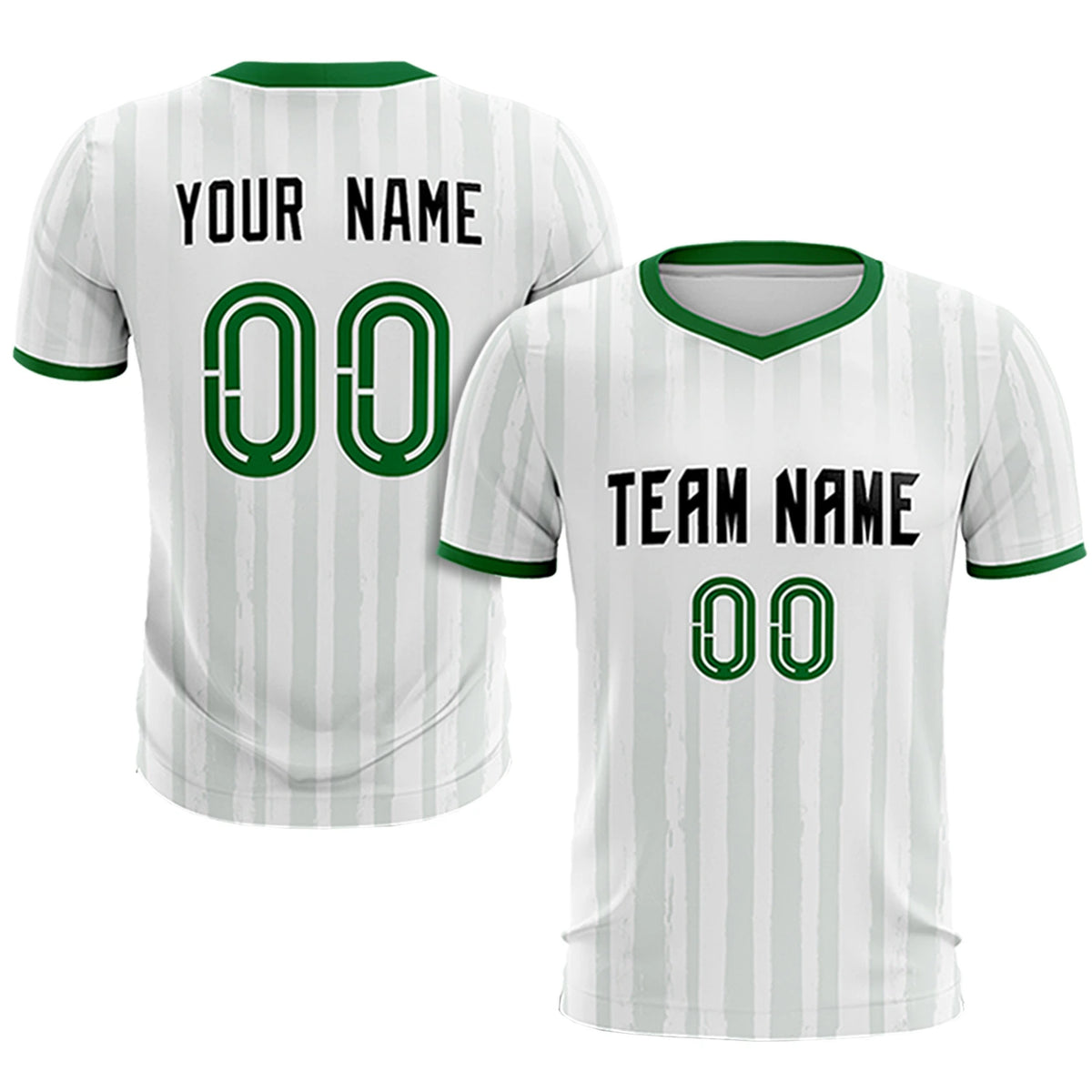 Custom White Kelly Green Breathable Soccer Sets Jersey