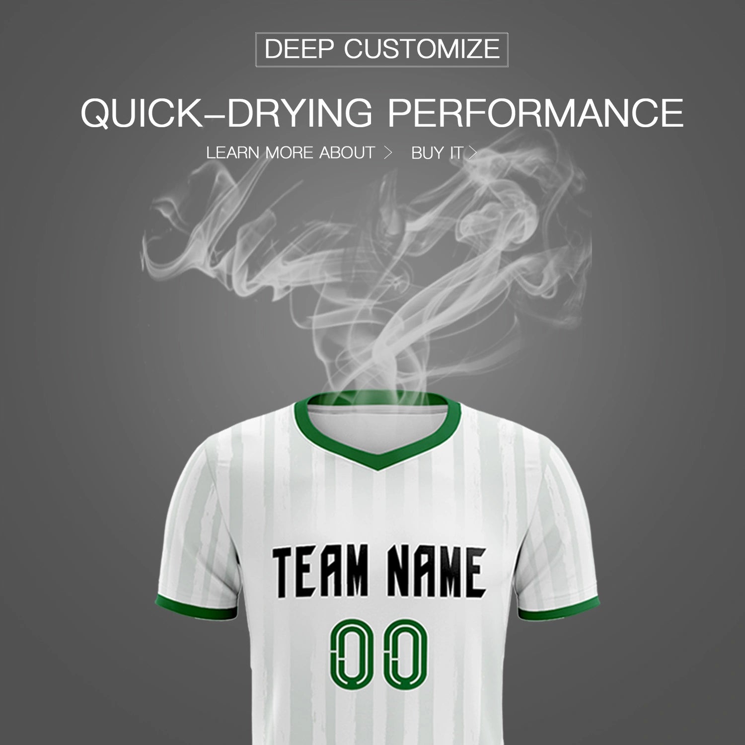 Custom White Kelly Green Breathable Soccer Sets Jersey