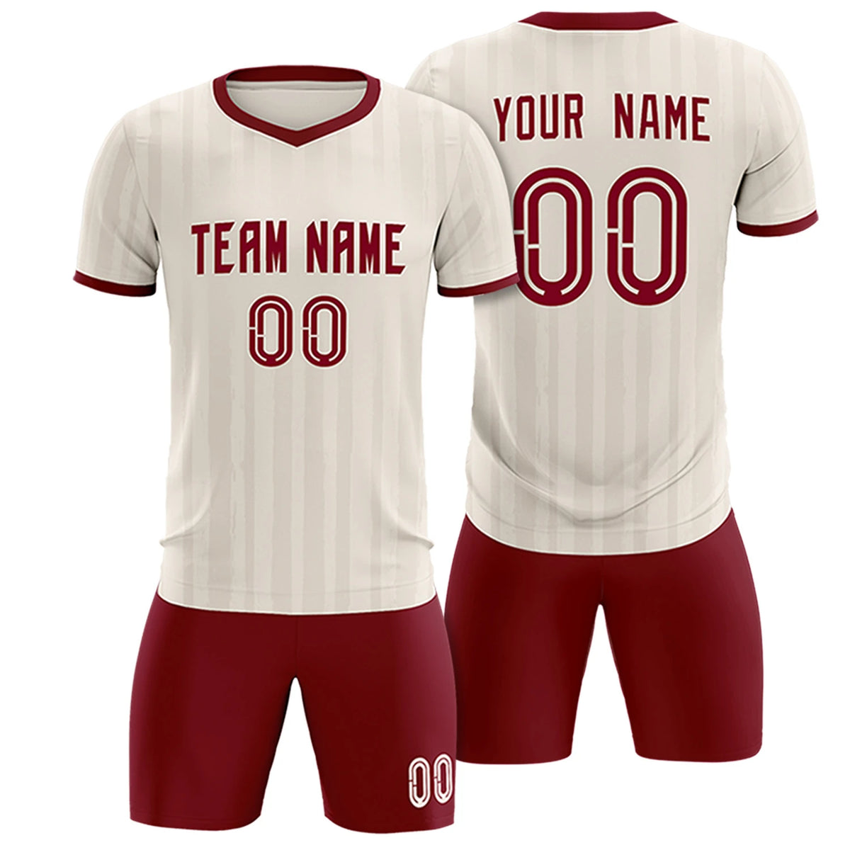 Custom Khaki Crimson Breathable Soccer Sets Jersey