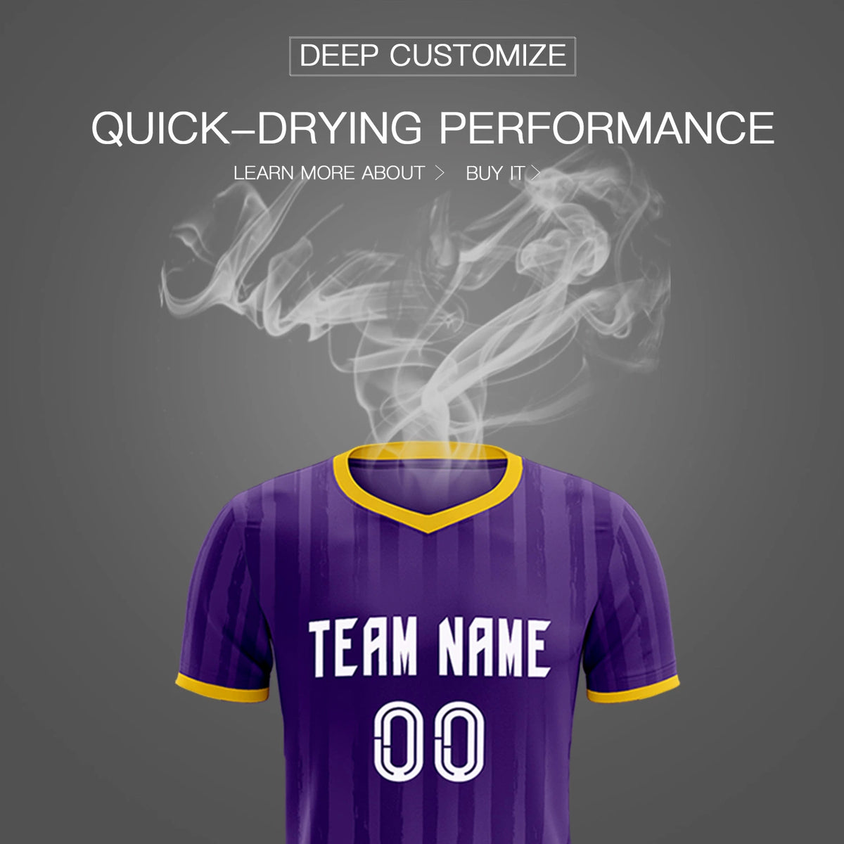 Custom Purple Gold 01 Breathable Soccer Sets Jersey