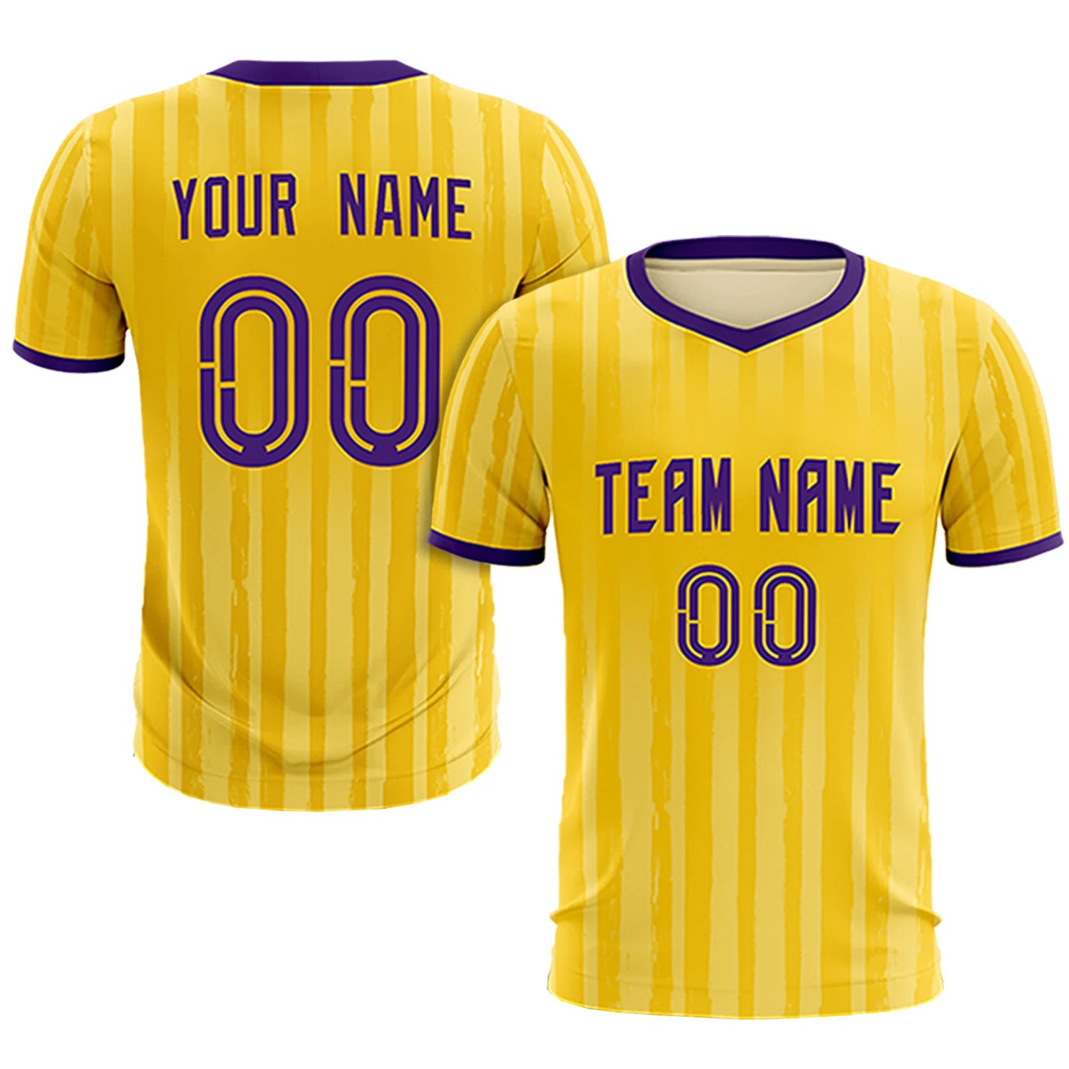 Custom Gold 01 Purple Breathable Soccer Sets Jersey