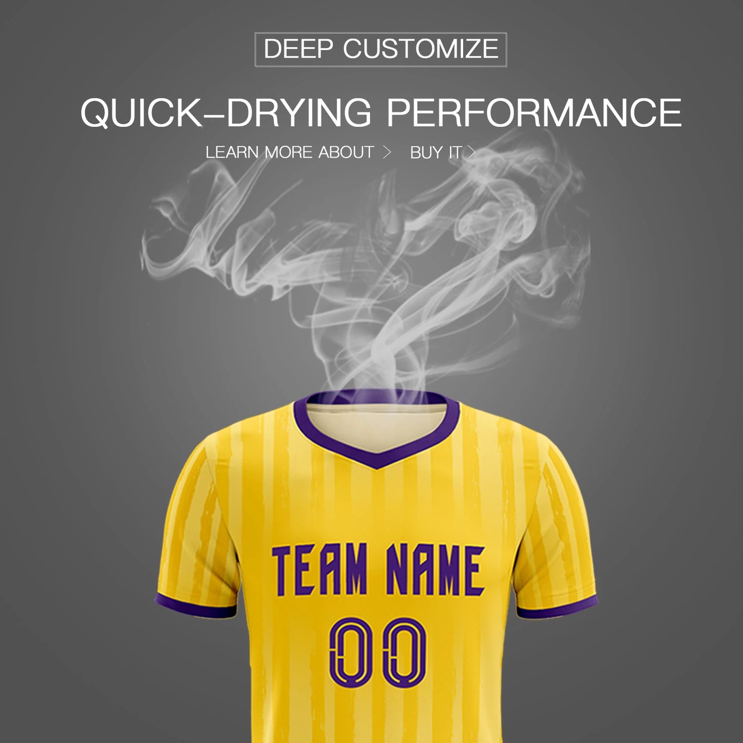 Custom Gold 01 Purple Breathable Soccer Sets Jersey