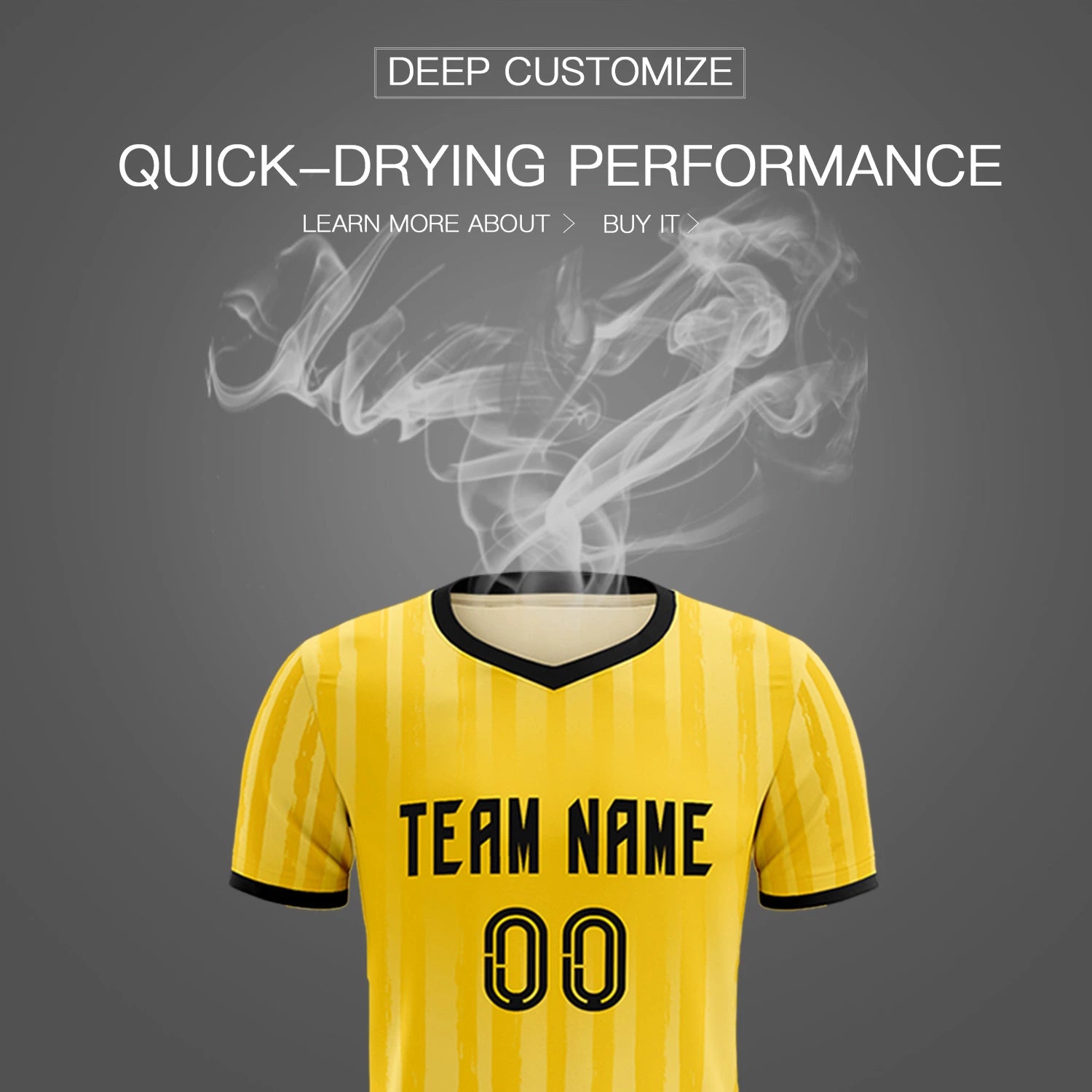 Custom Gold 01 Black Breathable Soccer Sets Jersey