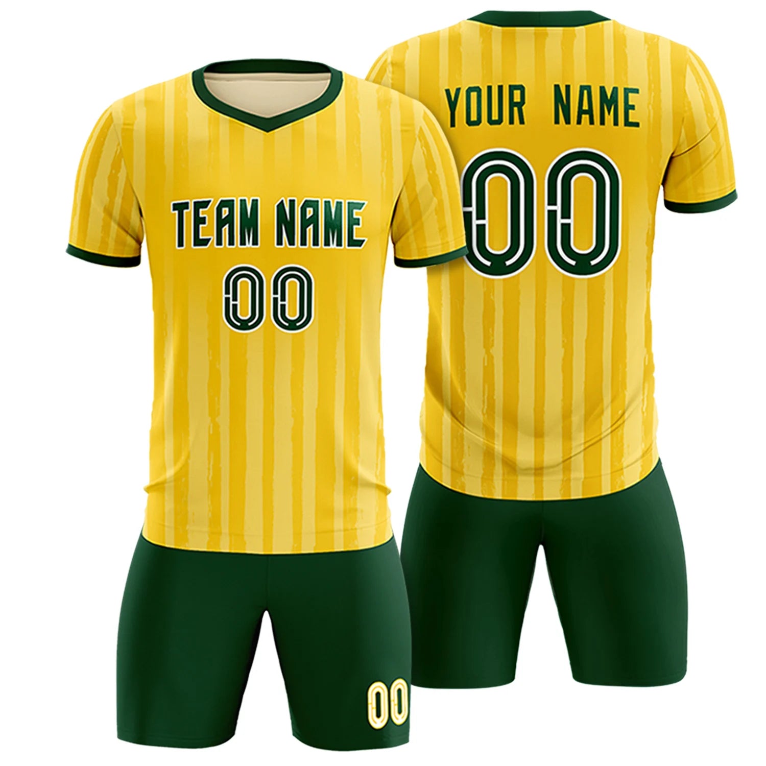 Custom Gold 01 Green Breathable Soccer Sets Jersey