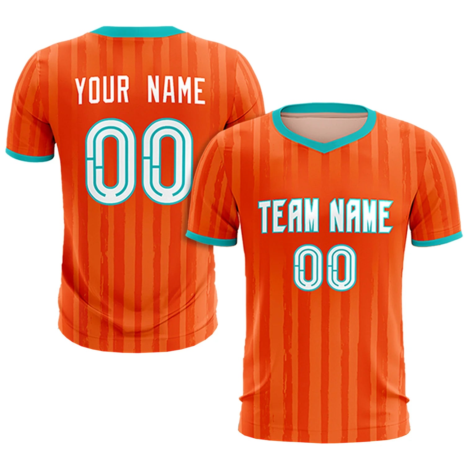 Custom Orange Bright Green Breathable Soccer Sets Jersey